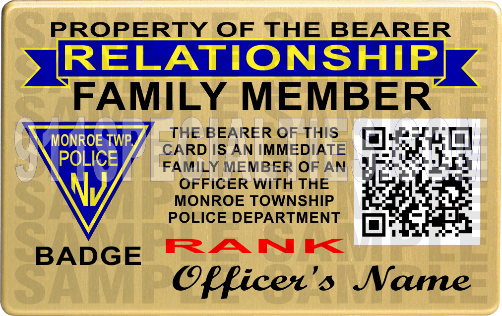 Police Gold Card Cards